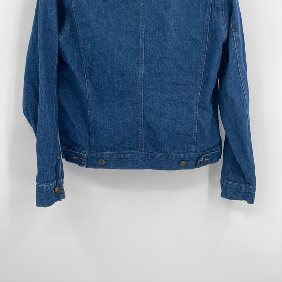 Marisa Christina Women’s Denim Jacket Size Small Faux Fur Trim Button Front Blue - Picture 9 of 11